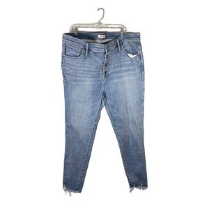 Madewell Button Fly 10” High Rise Skinny Raw Hem Distressed Casual Jeans 36T